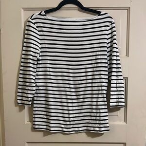 Black and White Striped Women's Top